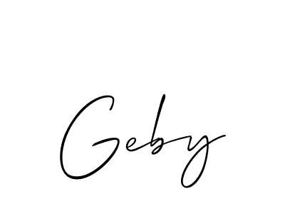 Create a beautiful signature design for name Geby. With this signature (Allison_Script) fonts, you can make a handwritten signature for free. Geby signature style 2 images and pictures png