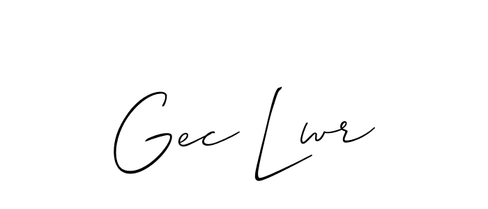 Use a signature maker to create a handwritten signature online. With this signature software, you can design (Allison_Script) your own signature for name Gec Lwr. Gec Lwr signature style 2 images and pictures png