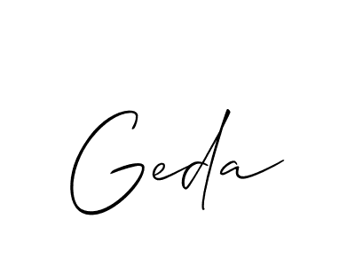 Create a beautiful signature design for name Geda. With this signature (Allison_Script) fonts, you can make a handwritten signature for free. Geda signature style 2 images and pictures png