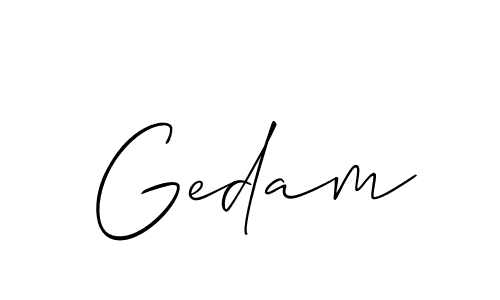 Gedam stylish signature style. Best Handwritten Sign (Allison_Script) for my name. Handwritten Signature Collection Ideas for my name Gedam. Gedam signature style 2 images and pictures png