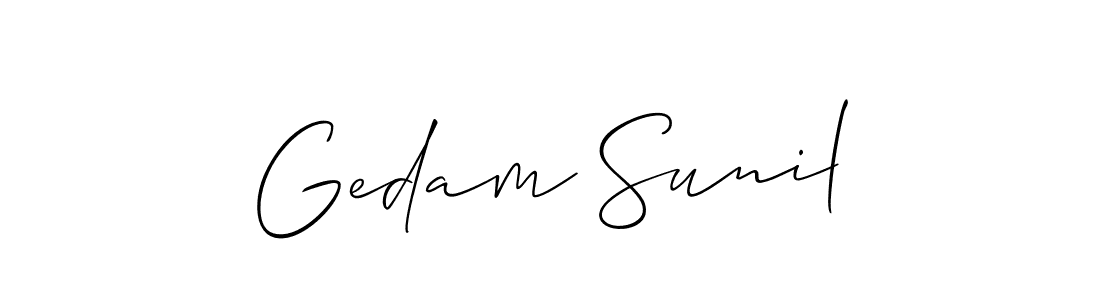 Create a beautiful signature design for name Gedam Sunil. With this signature (Allison_Script) fonts, you can make a handwritten signature for free. Gedam Sunil signature style 2 images and pictures png