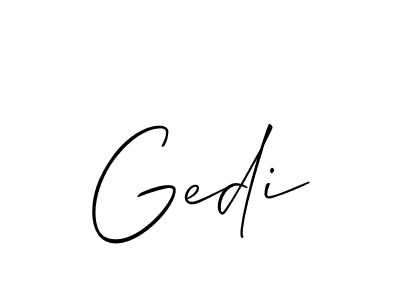 Gedi stylish signature style. Best Handwritten Sign (Allison_Script) for my name. Handwritten Signature Collection Ideas for my name Gedi. Gedi signature style 2 images and pictures png