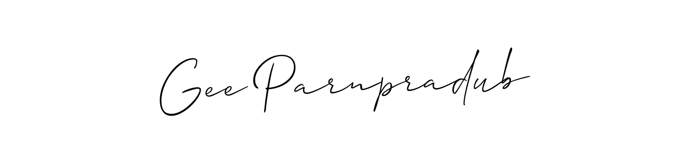 Also we have Gee Parnpradub name is the best signature style. Create professional handwritten signature collection using Allison_Script autograph style. Gee Parnpradub signature style 2 images and pictures png