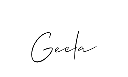 Also we have Geela name is the best signature style. Create professional handwritten signature collection using Allison_Script autograph style. Geela signature style 2 images and pictures png