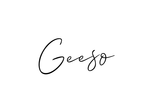 How to make Geeso signature? Allison_Script is a professional autograph style. Create handwritten signature for Geeso name. Geeso signature style 2 images and pictures png