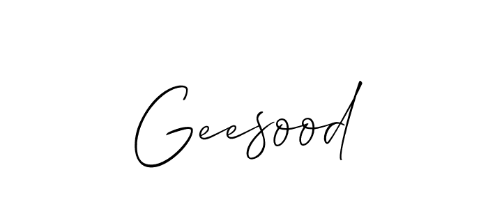 Geesood stylish signature style. Best Handwritten Sign (Allison_Script) for my name. Handwritten Signature Collection Ideas for my name Geesood. Geesood signature style 2 images and pictures png