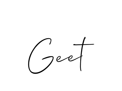 Make a beautiful signature design for name Geet. With this signature (Allison_Script) style, you can create a handwritten signature for free. Geet signature style 2 images and pictures png