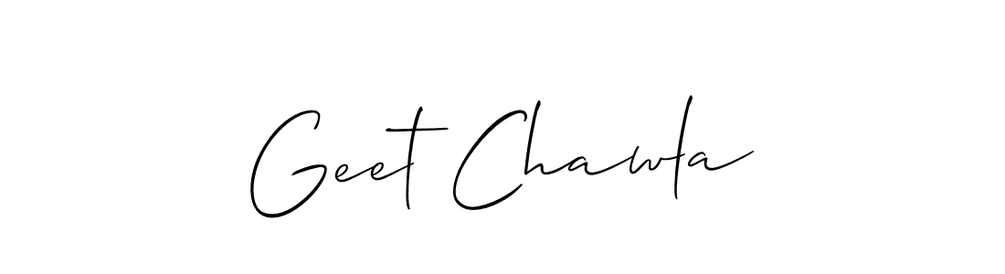 Use a signature maker to create a handwritten signature online. With this signature software, you can design (Allison_Script) your own signature for name Geet Chawla. Geet Chawla signature style 2 images and pictures png