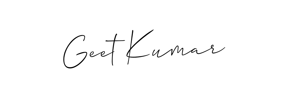 How to make Geet Kumar name signature. Use Allison_Script style for creating short signs online. This is the latest handwritten sign. Geet Kumar signature style 2 images and pictures png