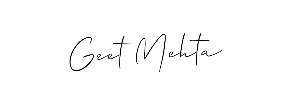 You should practise on your own different ways (Allison_Script) to write your name (Geet Mehta) in signature. don't let someone else do it for you. Geet Mehta signature style 2 images and pictures png