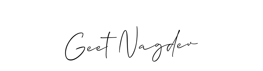 Design your own signature with our free online signature maker. With this signature software, you can create a handwritten (Allison_Script) signature for name Geet Nagdev. Geet Nagdev signature style 2 images and pictures png