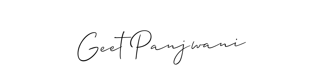 Geet Panjwani stylish signature style. Best Handwritten Sign (Allison_Script) for my name. Handwritten Signature Collection Ideas for my name Geet Panjwani. Geet Panjwani signature style 2 images and pictures png