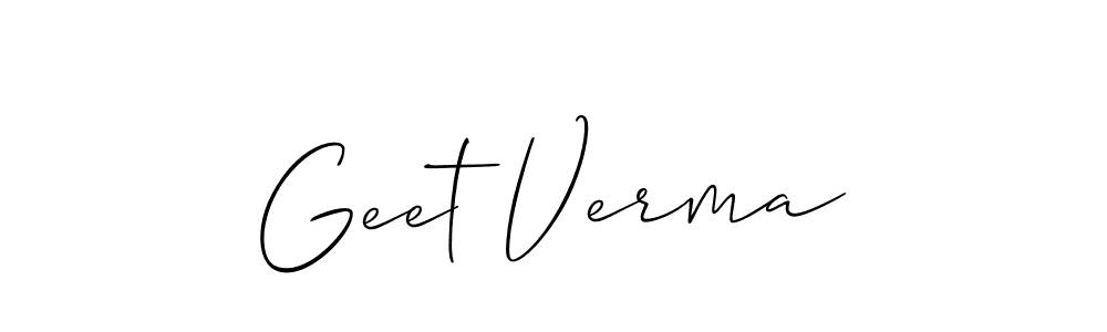 Once you've used our free online signature maker to create your best signature Allison_Script style, it's time to enjoy all of the benefits that Geet Verma name signing documents. Geet Verma signature style 2 images and pictures png