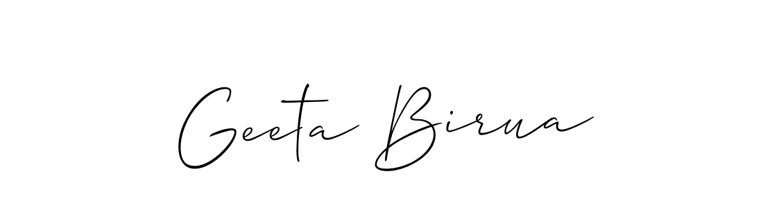 Use a signature maker to create a handwritten signature online. With this signature software, you can design (Allison_Script) your own signature for name Geeta Birua. Geeta Birua signature style 2 images and pictures png