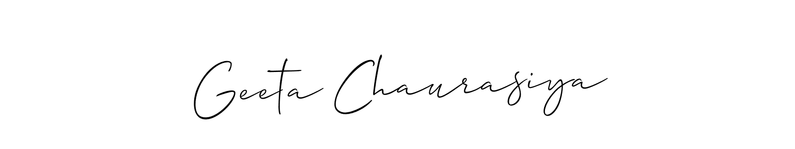 How to make Geeta Chaurasiya signature? Allison_Script is a professional autograph style. Create handwritten signature for Geeta Chaurasiya name. Geeta Chaurasiya signature style 2 images and pictures png