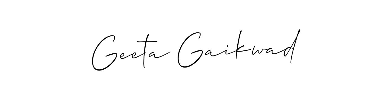 Create a beautiful signature design for name Geeta Gaikwad. With this signature (Allison_Script) fonts, you can make a handwritten signature for free. Geeta Gaikwad signature style 2 images and pictures png