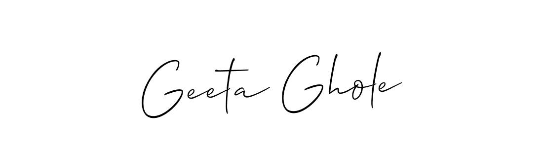 The best way (Allison_Script) to make a short signature is to pick only two or three words in your name. The name Geeta Ghole include a total of six letters. For converting this name. Geeta Ghole signature style 2 images and pictures png