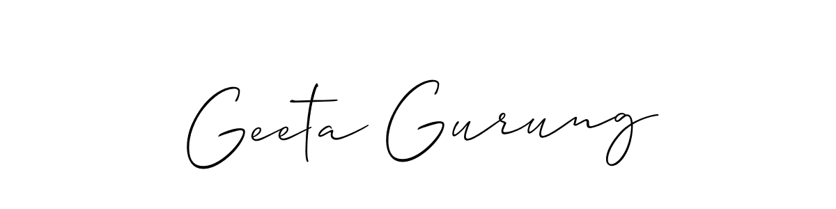 Best and Professional Signature Style for Geeta Gurung. Allison_Script Best Signature Style Collection. Geeta Gurung signature style 2 images and pictures png