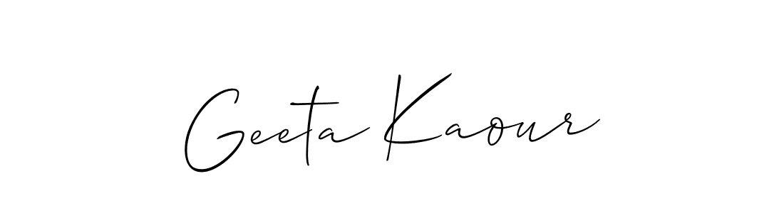 Geeta Kaour stylish signature style. Best Handwritten Sign (Allison_Script) for my name. Handwritten Signature Collection Ideas for my name Geeta Kaour. Geeta Kaour signature style 2 images and pictures png