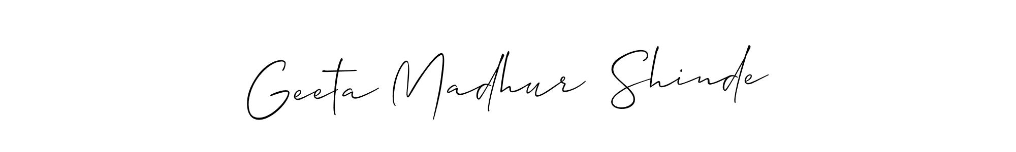 Geeta Madhur  Shinde stylish signature style. Best Handwritten Sign (Allison_Script) for my name. Handwritten Signature Collection Ideas for my name Geeta Madhur  Shinde. Geeta Madhur  Shinde signature style 2 images and pictures png