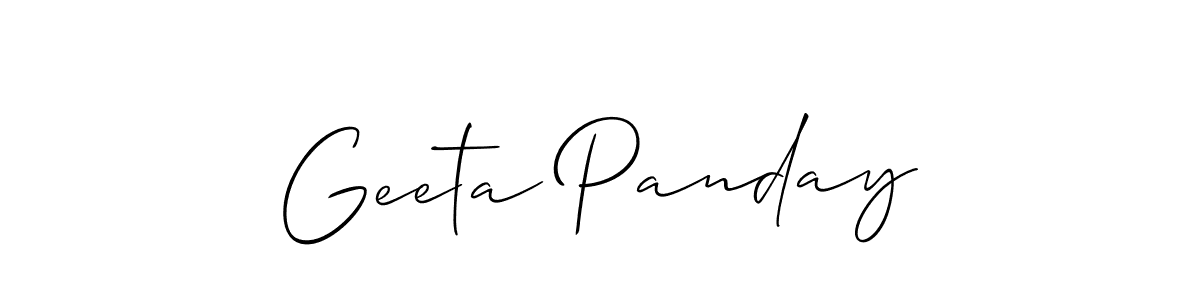 Design your own signature with our free online signature maker. With this signature software, you can create a handwritten (Allison_Script) signature for name Geeta Panday. Geeta Panday signature style 2 images and pictures png