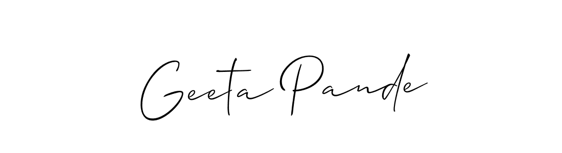 Make a beautiful signature design for name Geeta Pande. With this signature (Allison_Script) style, you can create a handwritten signature for free. Geeta Pande signature style 2 images and pictures png