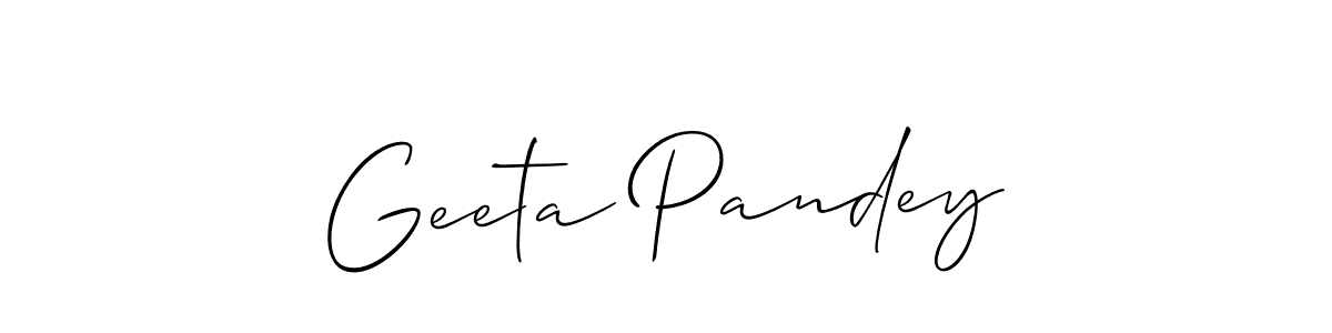 if you are searching for the best signature style for your name Geeta Pandey. so please give up your signature search. here we have designed multiple signature styles  using Allison_Script. Geeta Pandey signature style 2 images and pictures png