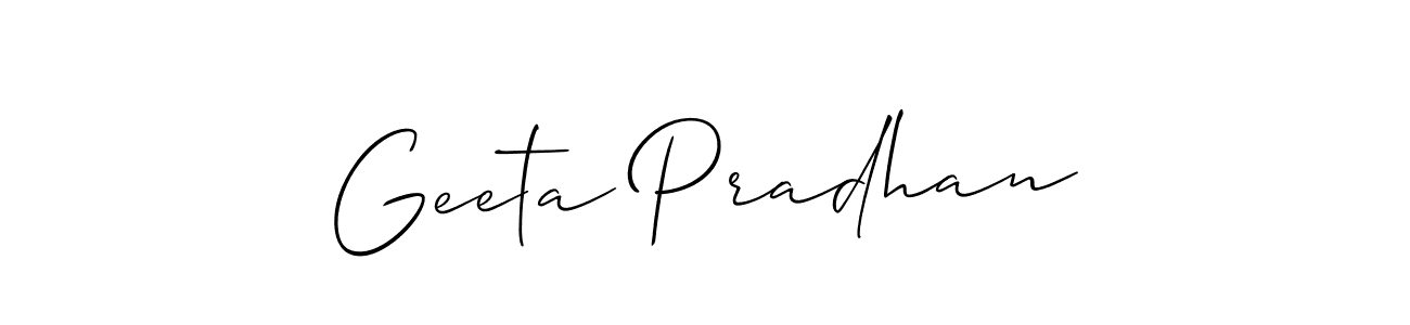 How to Draw Geeta Pradhan signature style? Allison_Script is a latest design signature styles for name Geeta Pradhan. Geeta Pradhan signature style 2 images and pictures png