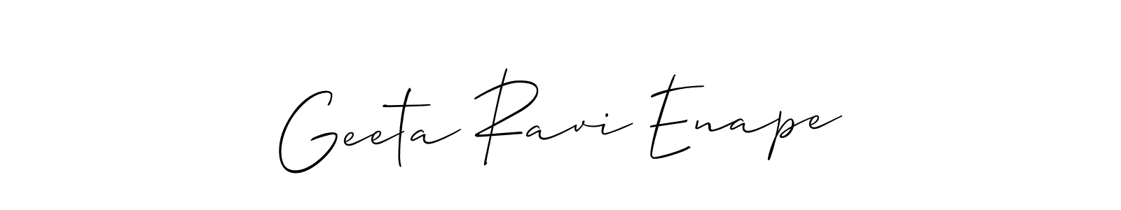 It looks lik you need a new signature style for name Geeta Ravi Enape. Design unique handwritten (Allison_Script) signature with our free signature maker in just a few clicks. Geeta Ravi Enape signature style 2 images and pictures png