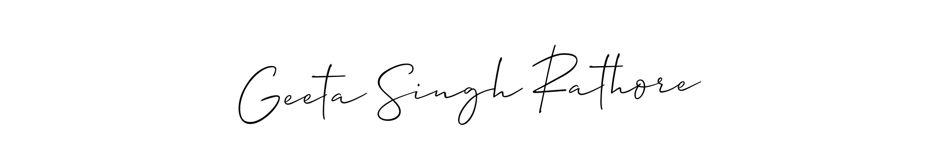 Similarly Allison_Script is the best handwritten signature design. Signature creator online .You can use it as an online autograph creator for name Geeta Singh Rathore. Geeta Singh Rathore signature style 2 images and pictures png