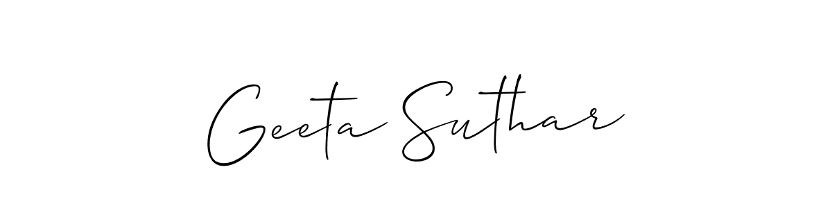 Geeta Suthar stylish signature style. Best Handwritten Sign (Allison_Script) for my name. Handwritten Signature Collection Ideas for my name Geeta Suthar. Geeta Suthar signature style 2 images and pictures png