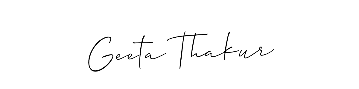 The best way (Allison_Script) to make a short signature is to pick only two or three words in your name. The name Geeta Thakur include a total of six letters. For converting this name. Geeta Thakur signature style 2 images and pictures png