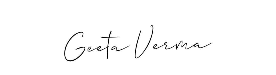 How to Draw Geeta Verma signature style? Allison_Script is a latest design signature styles for name Geeta Verma. Geeta Verma signature style 2 images and pictures png