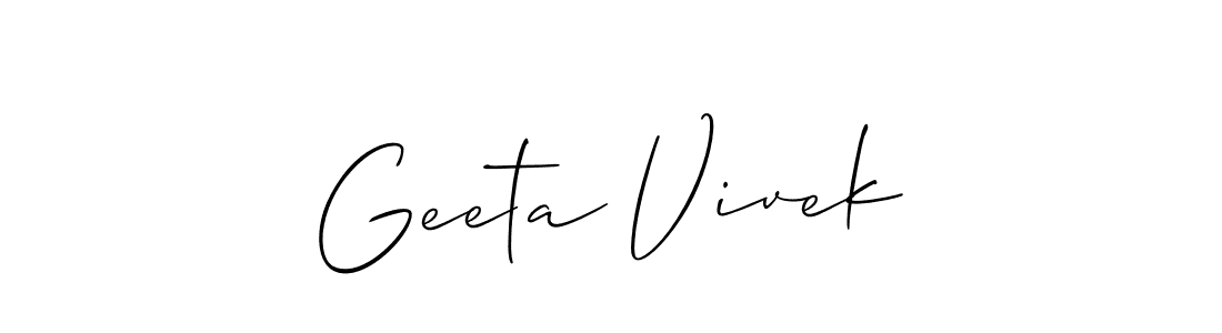 Similarly Allison_Script is the best handwritten signature design. Signature creator online .You can use it as an online autograph creator for name Geeta Vivek. Geeta Vivek signature style 2 images and pictures png