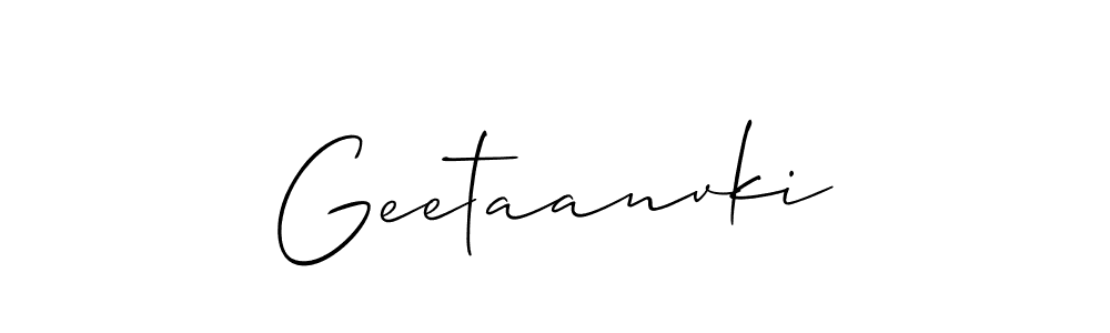 Allison_Script is a professional signature style that is perfect for those who want to add a touch of class to their signature. It is also a great choice for those who want to make their signature more unique. Get Geetaanvki name to fancy signature for free. Geetaanvki signature style 2 images and pictures png