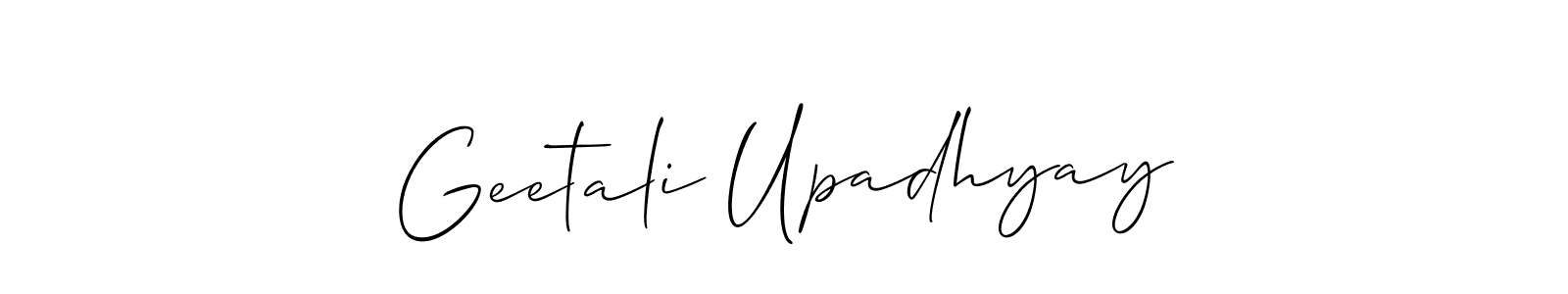 How to make Geetali Upadhyay name signature. Use Allison_Script style for creating short signs online. This is the latest handwritten sign. Geetali Upadhyay signature style 2 images and pictures png