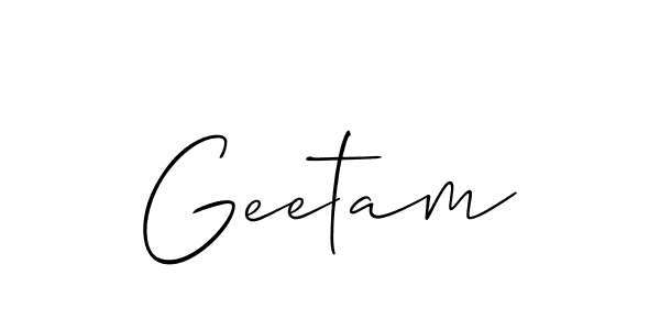 Create a beautiful signature design for name Geetam. With this signature (Allison_Script) fonts, you can make a handwritten signature for free. Geetam signature style 2 images and pictures png