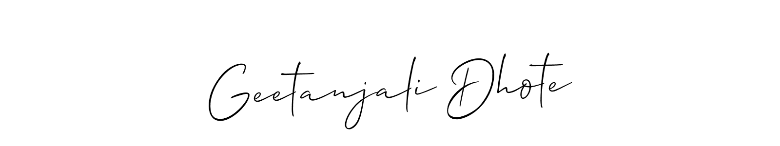 Create a beautiful signature design for name Geetanjali Dhote. With this signature (Allison_Script) fonts, you can make a handwritten signature for free. Geetanjali Dhote signature style 2 images and pictures png