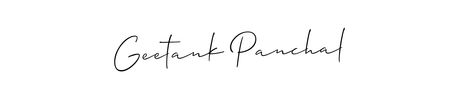 Create a beautiful signature design for name Geetank Panchal. With this signature (Allison_Script) fonts, you can make a handwritten signature for free. Geetank Panchal signature style 2 images and pictures png