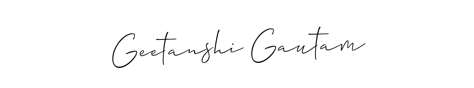 It looks lik you need a new signature style for name Geetanshi Gautam. Design unique handwritten (Allison_Script) signature with our free signature maker in just a few clicks. Geetanshi Gautam signature style 2 images and pictures png