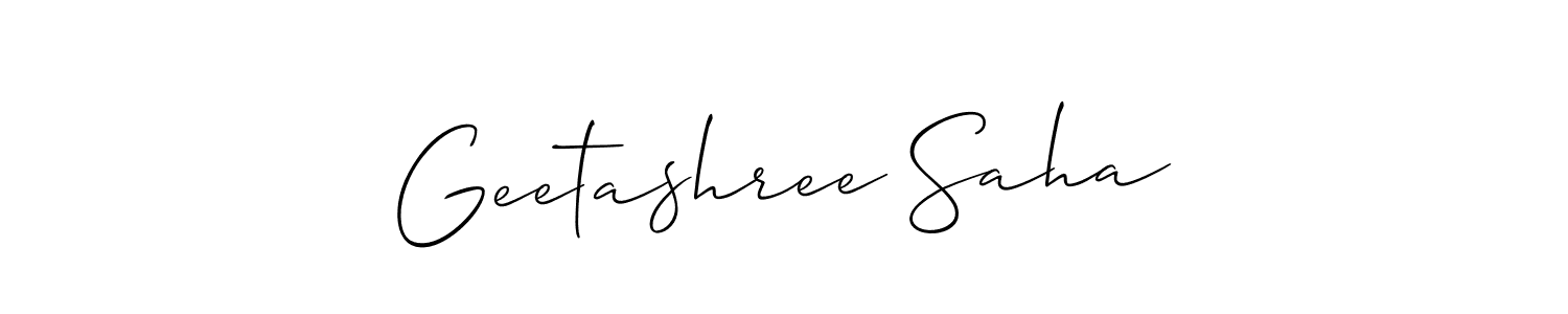 How to make Geetashree Saha signature? Allison_Script is a professional autograph style. Create handwritten signature for Geetashree Saha name. Geetashree Saha signature style 2 images and pictures png