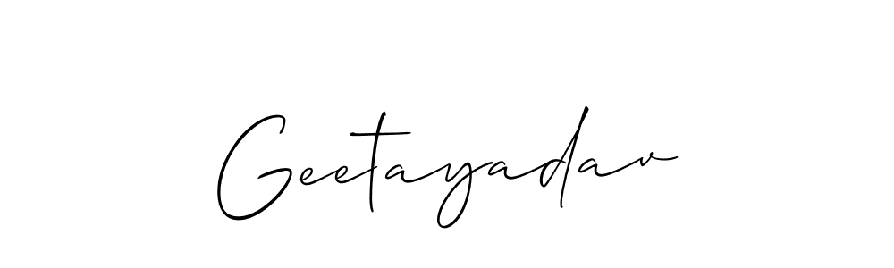 It looks lik you need a new signature style for name Geetayadav. Design unique handwritten (Allison_Script) signature with our free signature maker in just a few clicks. Geetayadav signature style 2 images and pictures png