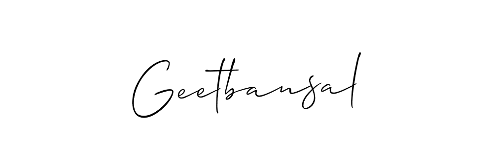 How to make Geetbansal signature? Allison_Script is a professional autograph style. Create handwritten signature for Geetbansal name. Geetbansal signature style 2 images and pictures png