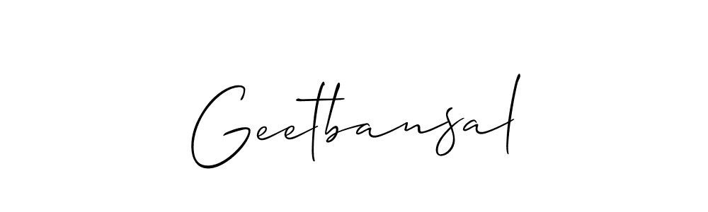 Use a signature maker to create a handwritten signature online. With this signature software, you can design (Allison_Script) your own signature for name Geetbansal. Geetbansal signature style 2 images and pictures png