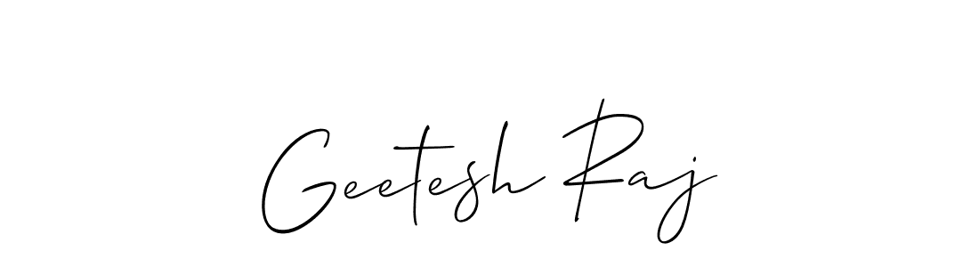 The best way (Allison_Script) to make a short signature is to pick only two or three words in your name. The name Geetesh Raj include a total of six letters. For converting this name. Geetesh Raj signature style 2 images and pictures png