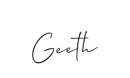 The best way (Allison_Script) to make a short signature is to pick only two or three words in your name. The name Geeth include a total of six letters. For converting this name. Geeth signature style 2 images and pictures png