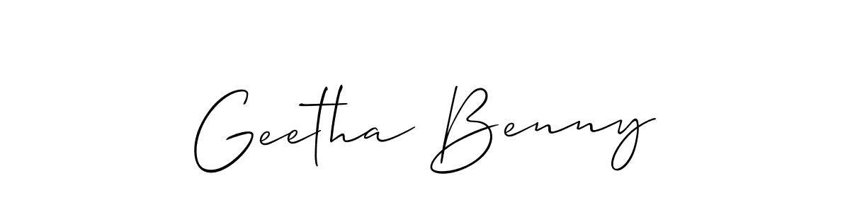 Geetha Benny stylish signature style. Best Handwritten Sign (Allison_Script) for my name. Handwritten Signature Collection Ideas for my name Geetha Benny. Geetha Benny signature style 2 images and pictures png