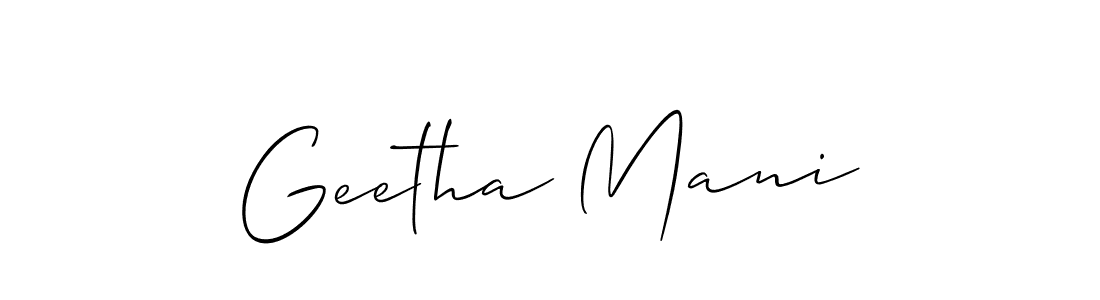How to make Geetha Mani signature? Allison_Script is a professional autograph style. Create handwritten signature for Geetha Mani name. Geetha Mani signature style 2 images and pictures png