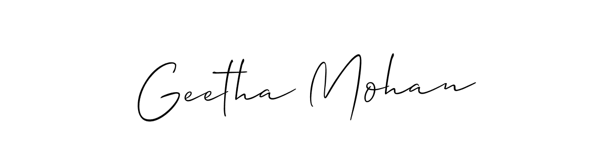 Similarly Allison_Script is the best handwritten signature design. Signature creator online .You can use it as an online autograph creator for name Geetha Mohan. Geetha Mohan signature style 2 images and pictures png