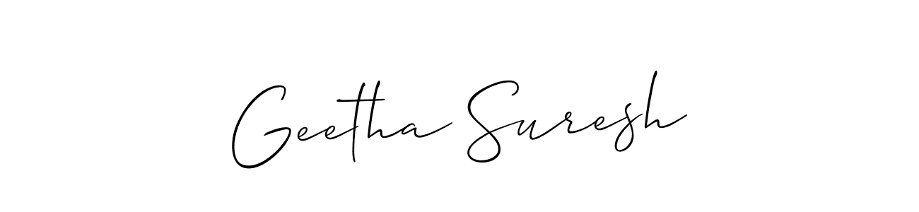 Use a signature maker to create a handwritten signature online. With this signature software, you can design (Allison_Script) your own signature for name Geetha Suresh. Geetha Suresh signature style 2 images and pictures png